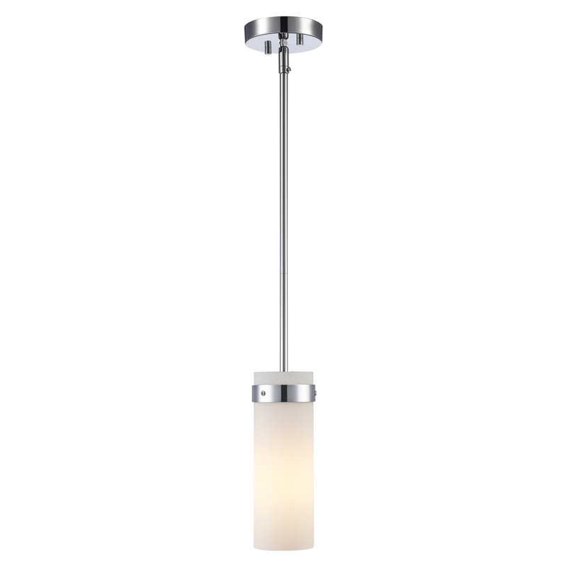 Luminaire suspendu cylindrique à 1 lumière Lafon, Chrome poli