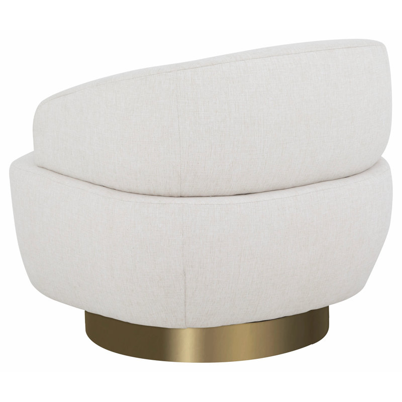 Swivel Armchair, 1181 Pearl, Bright Brass