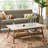 Two-Tone Rectangular Coffee Table with Lower Shelf – White Top and Pecan Base