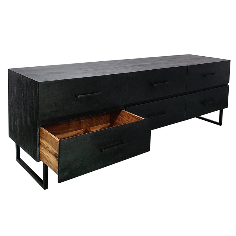 Armoire 86,5 x 20 x 30,5 po - Buffet fonctionnel en bois et fer avec tiroir spacieux et armoire de rangement, minimaliste