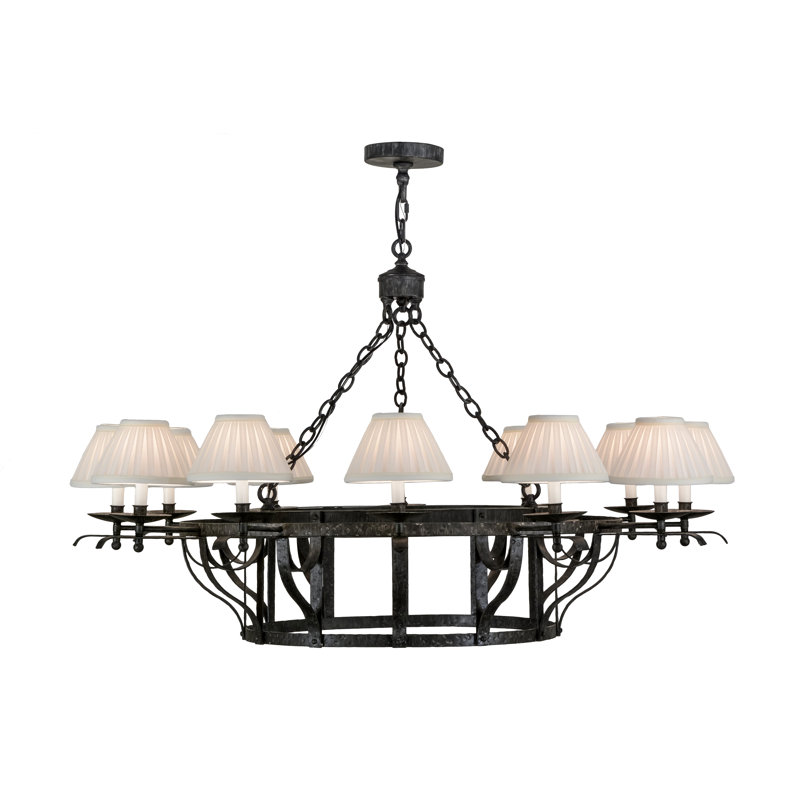 Hansmeier 12 - Light Dimmable Wagon Wheel Chandelier