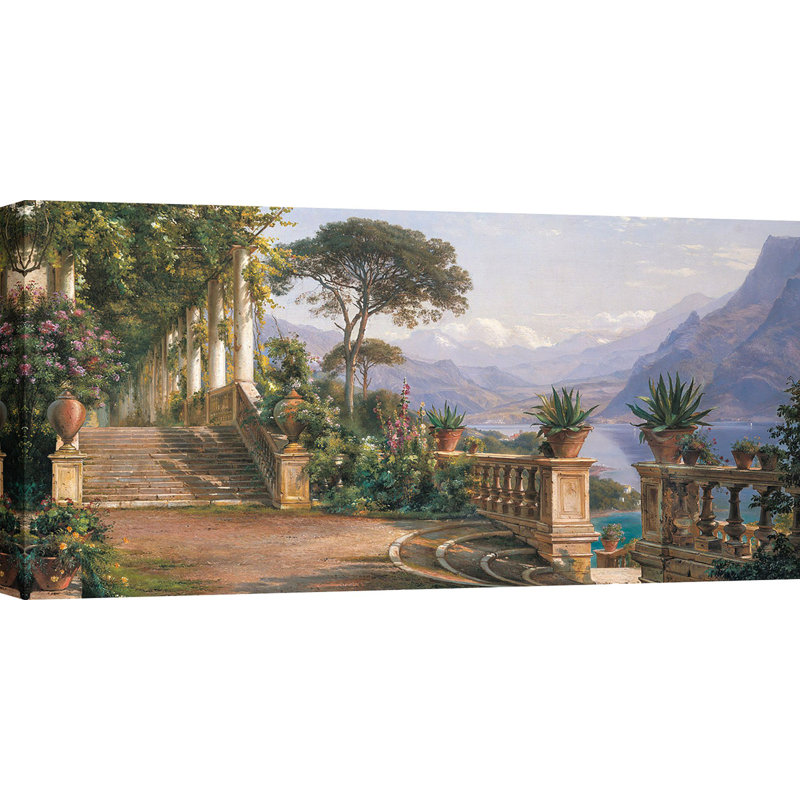 Lodge On Lake Como by Carl Frederic Aagaard - Wrapped Canvas Print, 50 cm H x 100 cm W