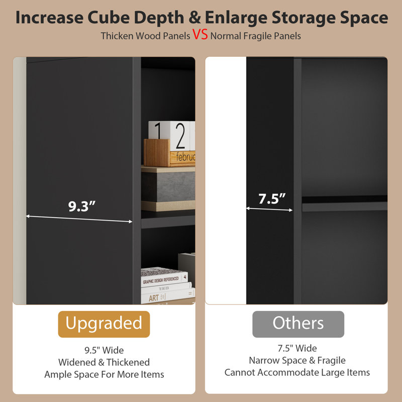 74"H X 59"W Large Wood Storage Bookcase