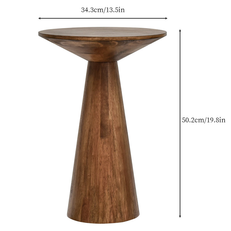 Modern round top table, simple leisure dining table, Nordic coffee table, milk tea, bargain table, table, small round table, side table, size: 34cm / 13.5in (wood color)