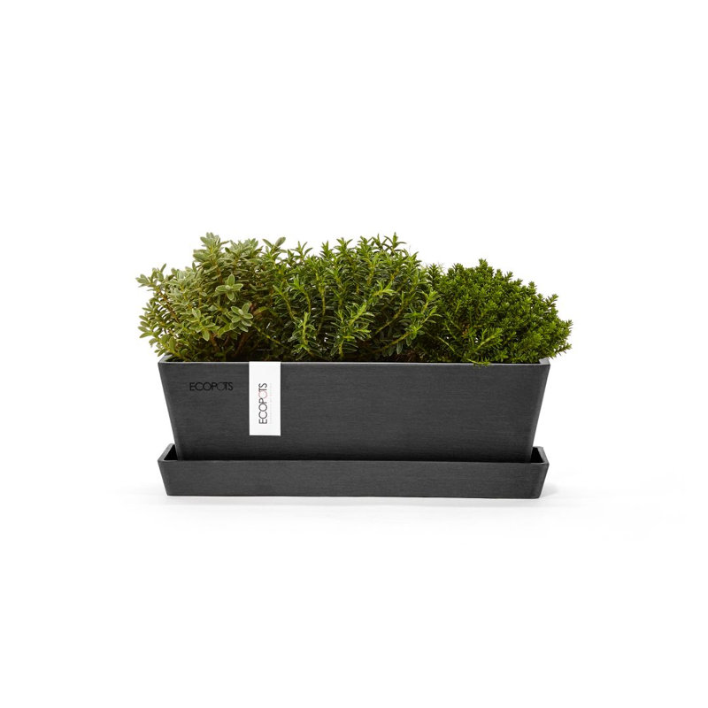 Ensemble de 2 pots à fleurs, Gris foncé
