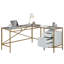Bureau en L, finition blanche