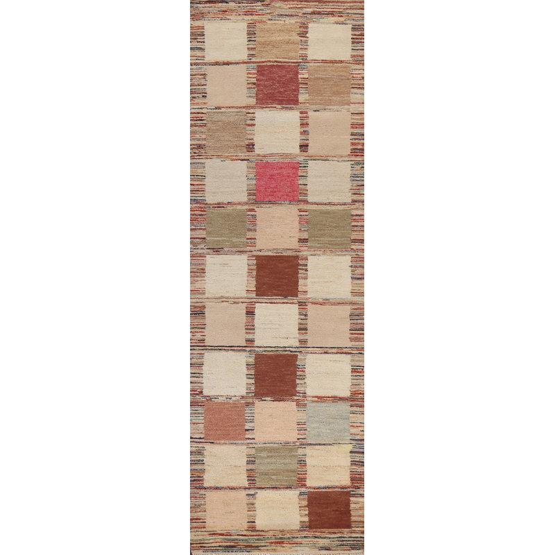Tapis de couloir à damier Gabbeh Kashkoli