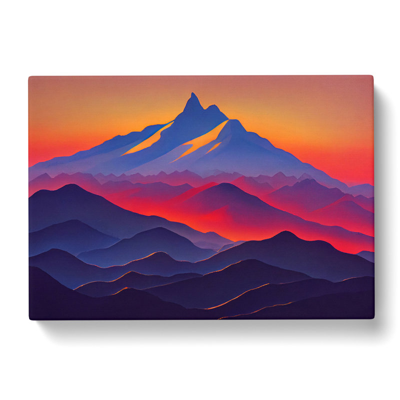 Fierce Mountain Sunset - Wrapped Canvas, 35cm H x 50cm W x 3cm D