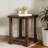 Rustic Wood End Table with Lower Shelf – Square Accent Side Table for Living Room, Patio-1429856621