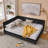 Queen Size Velvet Upholstered Tufted Bed Frame, Sofa Bed Frame With Comfortable Backrest And Armrests, Queen Size Bed-1298707011