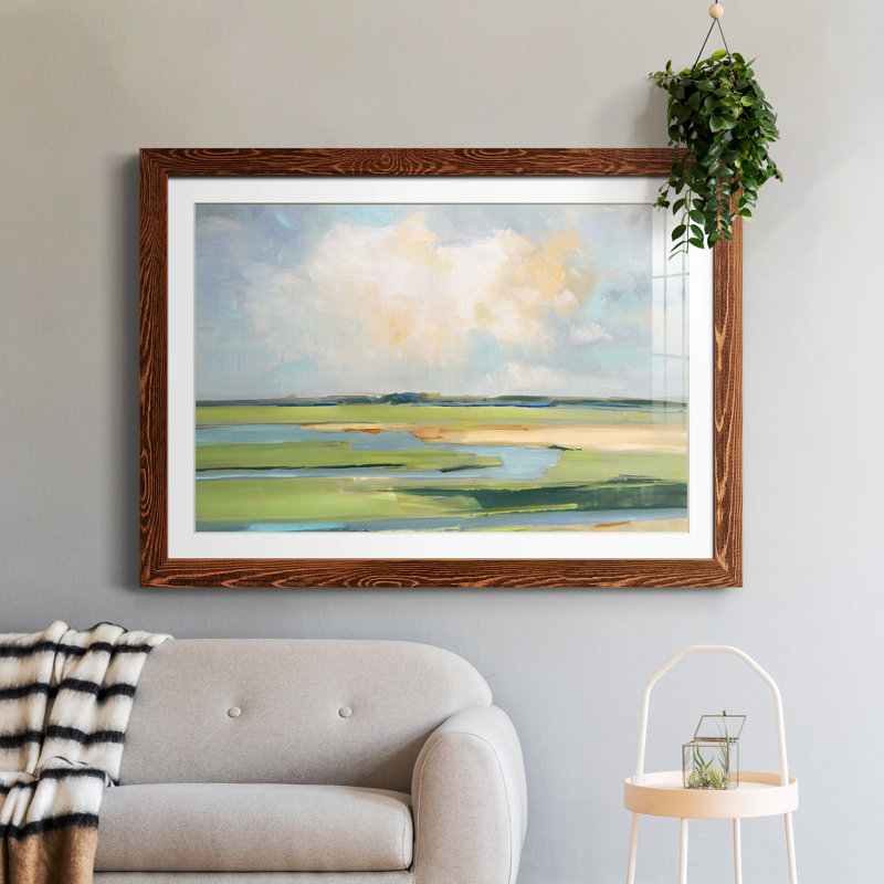 Pastel Horizon II - peinture encadrée, H 31,5 po x l 23,5 po x P 1,5 po, Cadre en érable