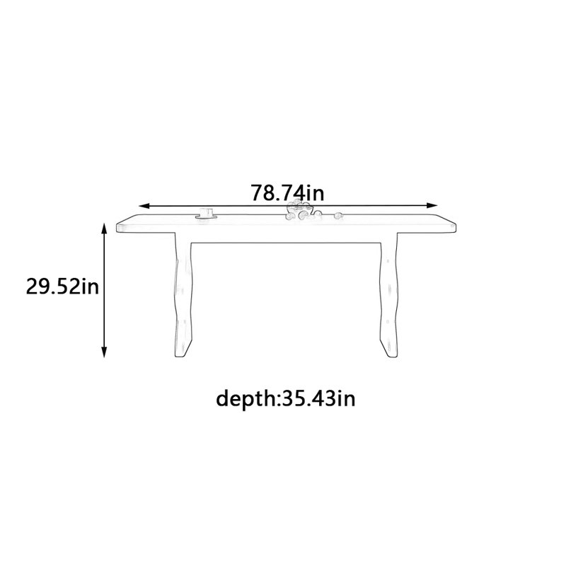 Darylène, H 29,52 po x L 78,74 po x l 35,43 po