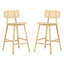 Tabouret de bar d'intérieur en bois, ensemble de 2
