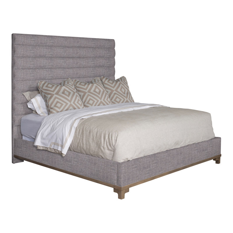 Lit très grand avec pieds Kelsey, Grand lit, Chenille Crypton® ardoise Nomad, Hampton