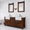 Paisley 72 In. Double Sink Carrara White Marble Countertop Vanity In Rustic Sienna With Mirror