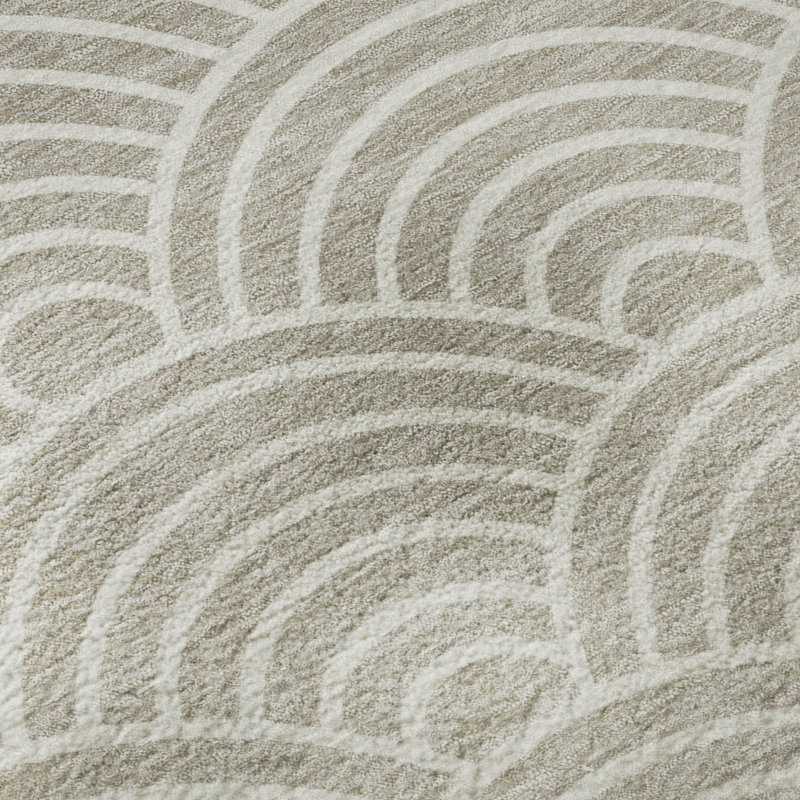 Premium Machine Washable Mayfield AMF2414 Arc Rug, Ivory, 9' x 12'