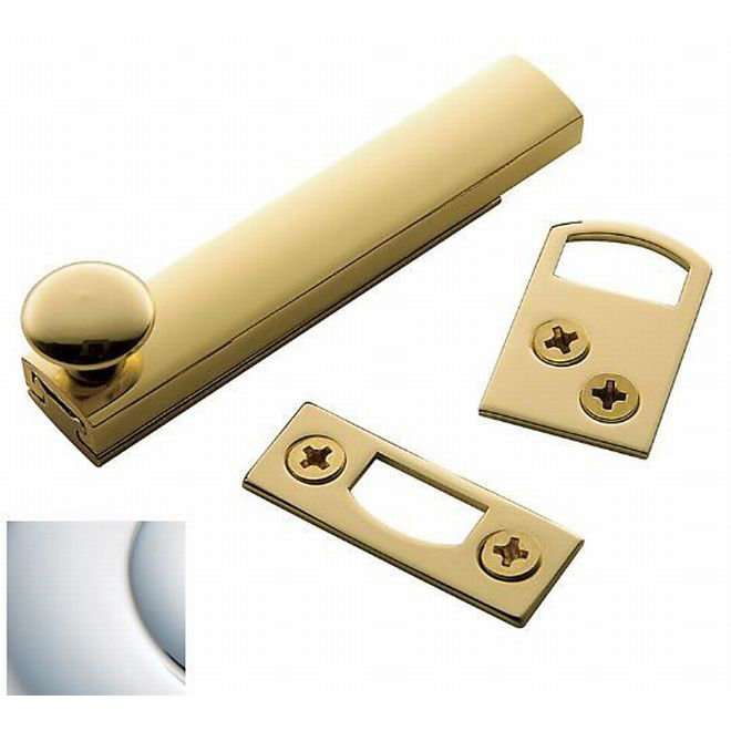 Surface Bolt, 2.5" H x 0.8" W x 0.8" D, Polished Chrome