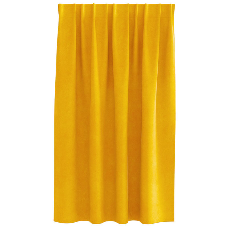 Curtains Polyester 140Cm Sound-Absorbing, 140cm Width x 140cm Drop, Mustard