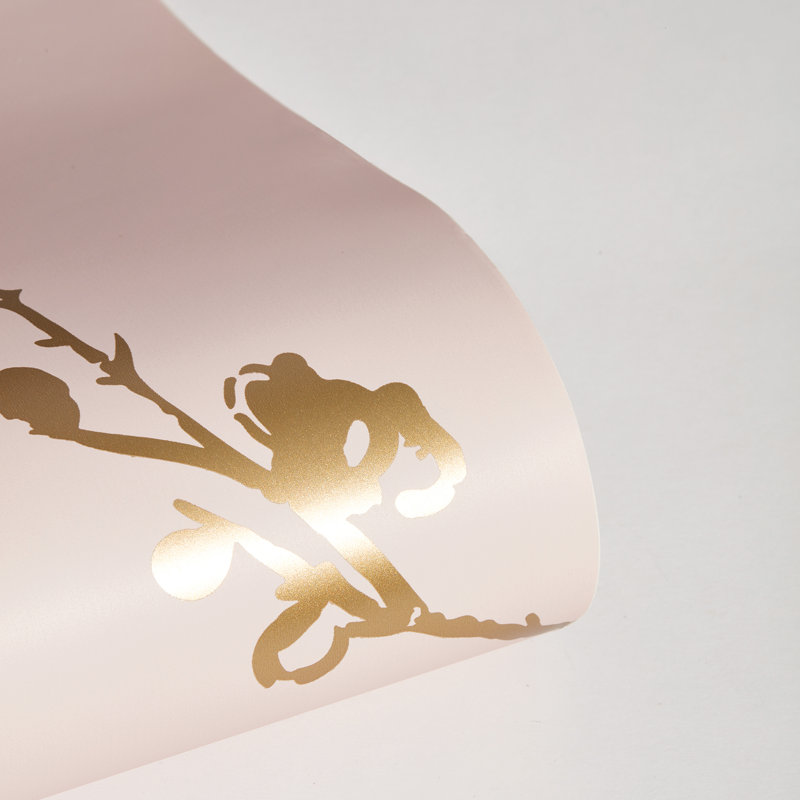 Aihnoa 27' L x 27" W Peel and Stick Wallpaper Roll, Pink/Gold