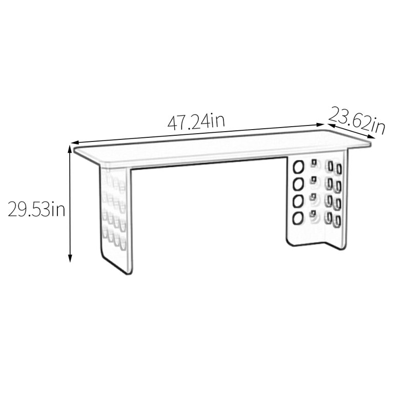 Bureau en bois d'ingénierie de qualité supérieure avec charme naturel, Tanné, H 29,53 po x l 47,24 po x P 23,62 po