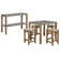 Aston 6 Piece Dining Set With 42"W Dining Table Four 15"W Square Stools And 1 Buffet Console Table