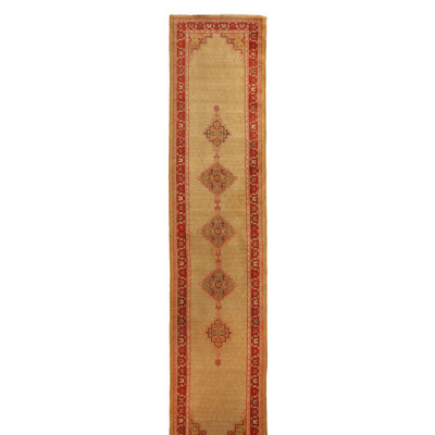 One-of-a-Kind 2'6" X 11'11" Before 1900 Runner Wool Area Rug in