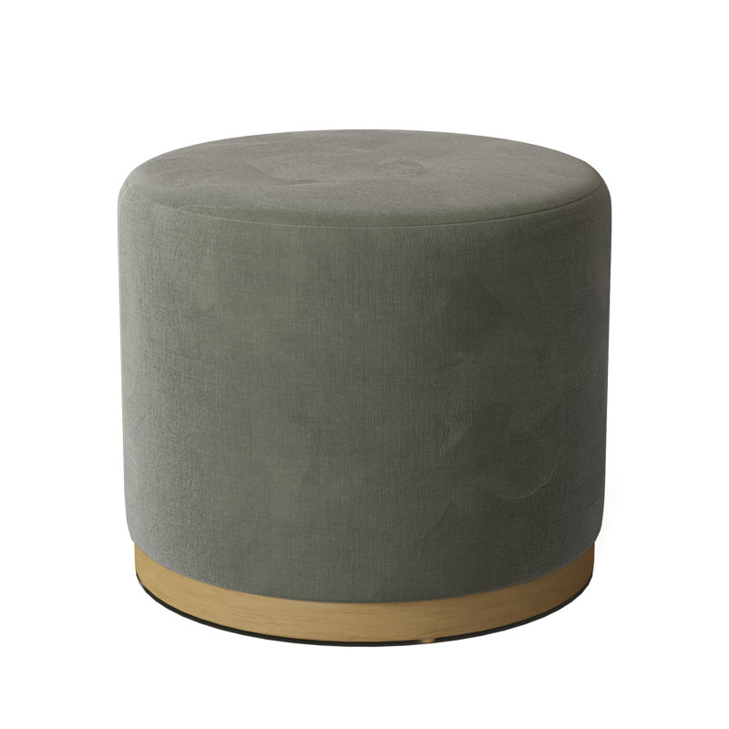 Corbin 18.5" Wide Round Standard Ottoman, 9953 Willow, Hazelnut