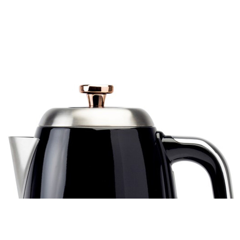 HADEN Salcombe 1.7L Stainless Steel Electric Tea Kettle, Black