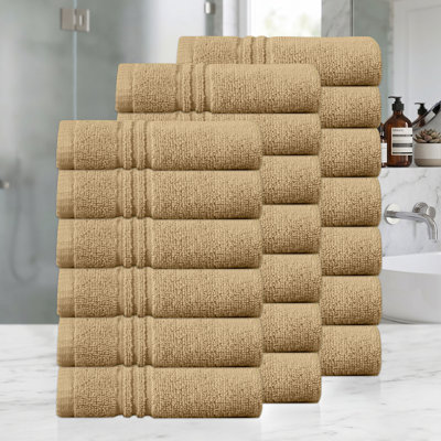 Ensemble de serviettes de bain 100% coton 100% coton zéro torsion Robbs Home Weavers Robbin, 13 po x 13 po (20) (20 serviettes de toilette), lin