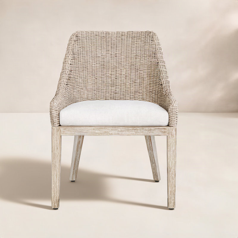 Chaise de salle à manger d'extérieur en osier Amey