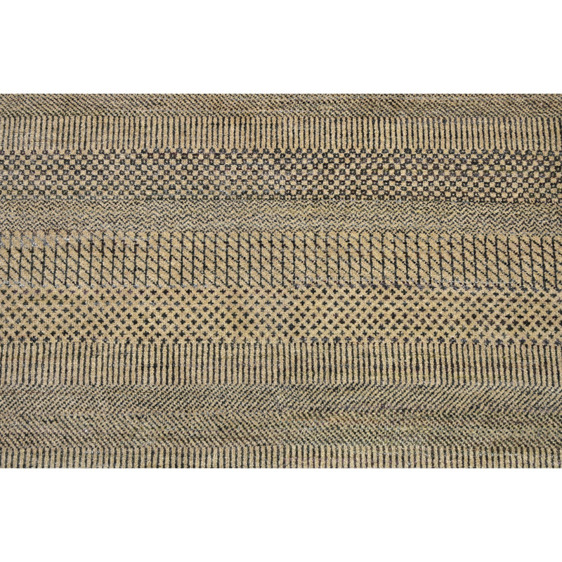 Tapis naturel et noir noué à la main de haute qualité