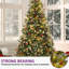 Arbre de Noël artificiel pin givré 6 pi avec pommes de pin et baies pré-éclairées 6 pi-1261960179