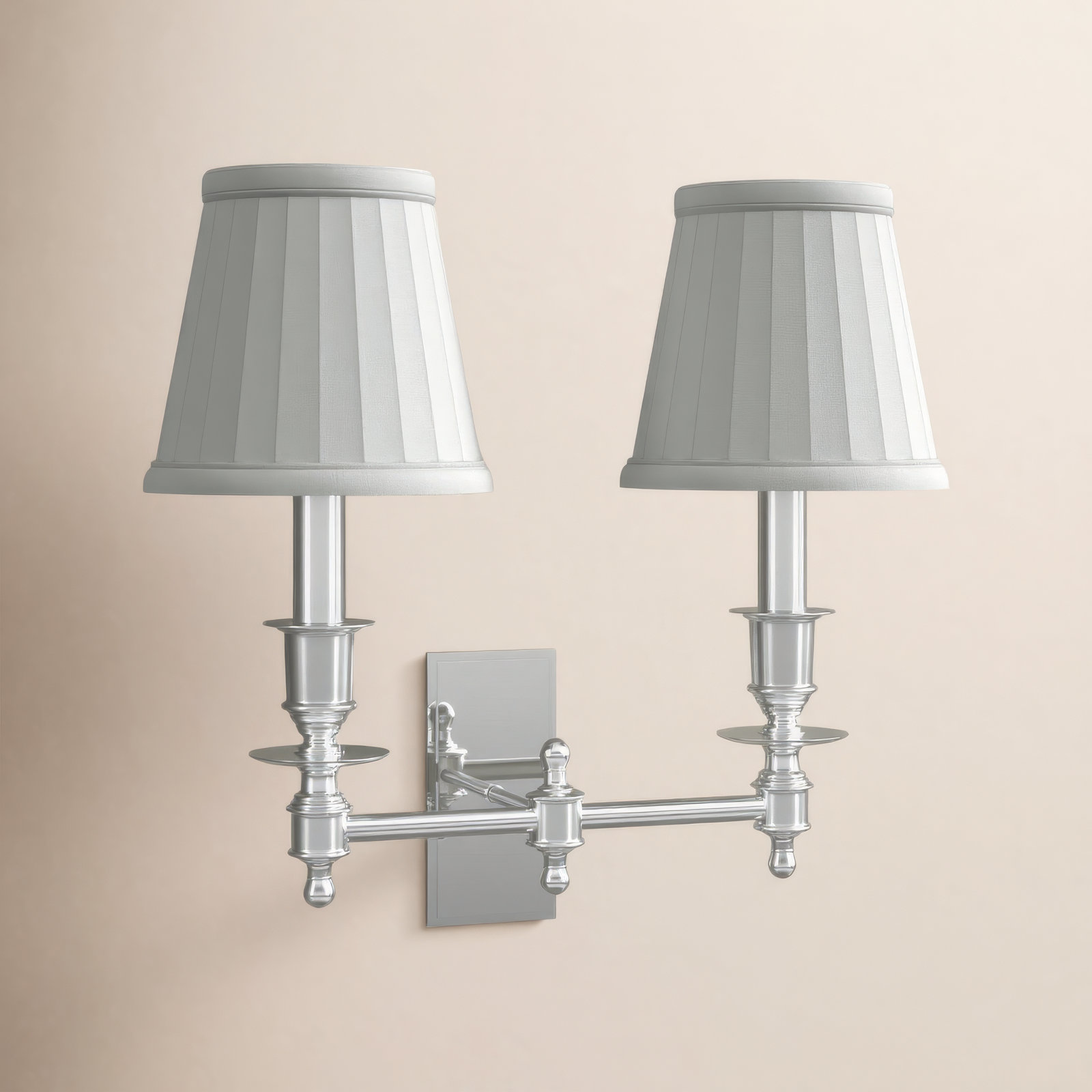 Ellean 2 Light Dimmable Candle Wall Light, Polished Nickel