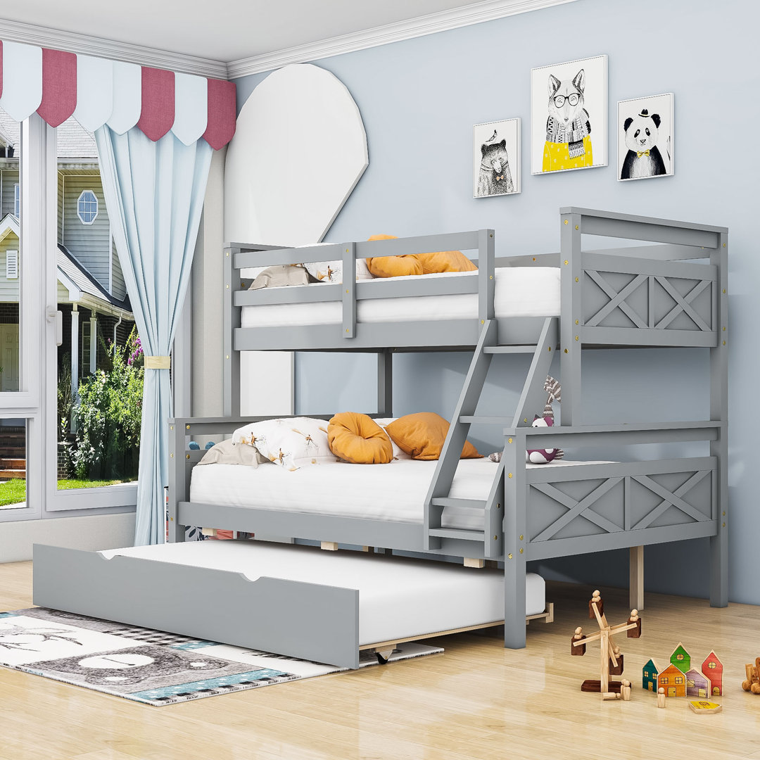 Baccus Kids Twin Over Full Bunk Bed with Trundle Harper Orchard Bed Frame