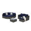 Ensemble de conversation pour patio 8 pièces, ensemble de conversation modulaire en forme de L en osier avec repose-pieds courbé et table en verre pour la piscine-825393178