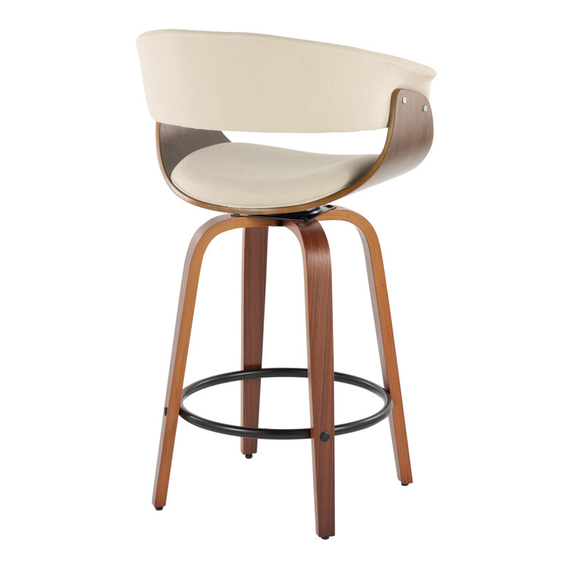 Contemporary Counter Stool, Beige, Brun / Noir