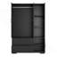 Armoire 4 portes avec miroir, armoire à DEL avec portes et 2 tiroirs-1271634658