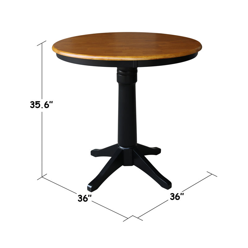 Gianluka Counter Height Solid Wood Dining Table, 35.9" H x 36" L x 36" W, Hickory/Stone