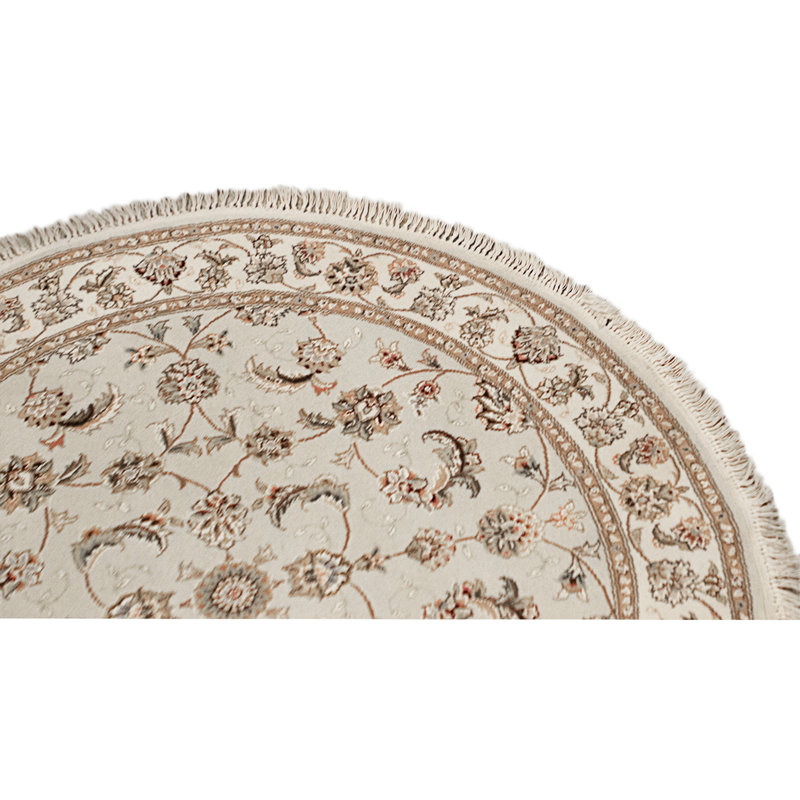 High-Quality Hand-Knotted Ivory Area Rug