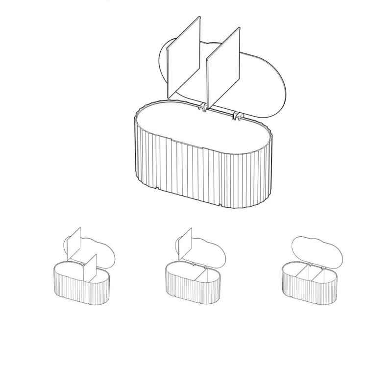 Ensemble de rangement pour maquillage (4 pièces), Rose