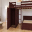 Lit mezzanine simple à structure en bois avec lit autonome, bureau et garde-robe-1896227554
