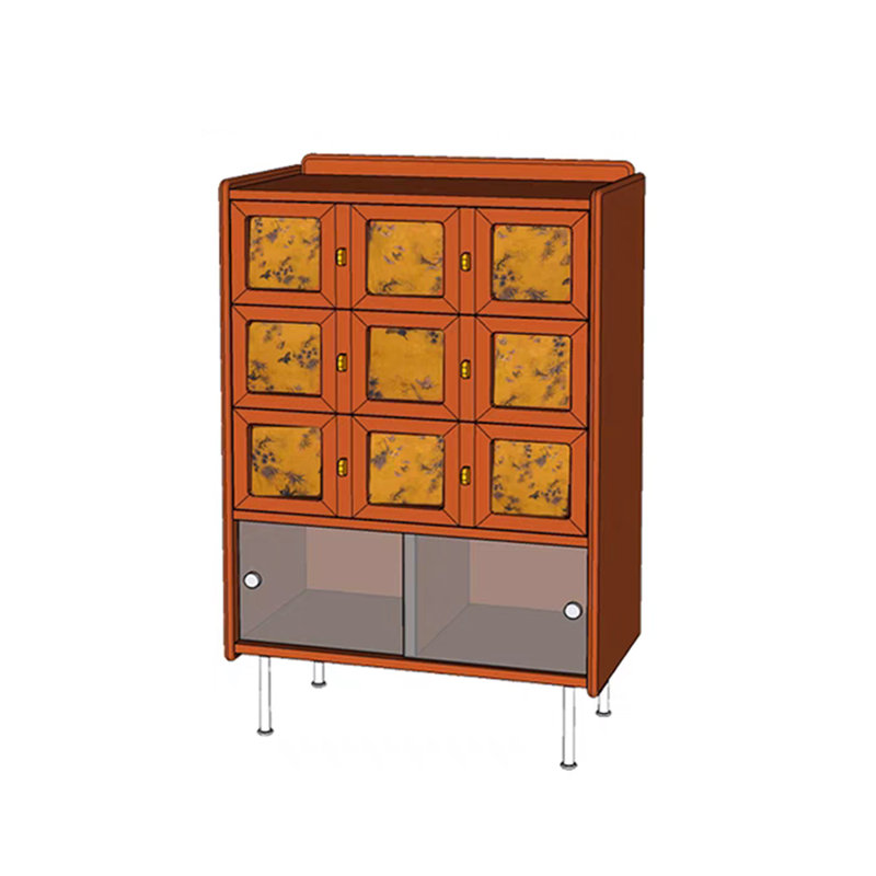 29.33"Solid Wood Boxwood brown Sideboard