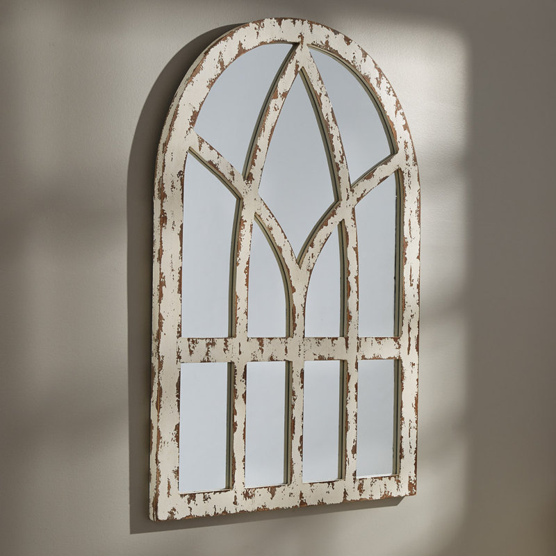 Distressed French Country - Poarch Arch Wood Wall Mirror