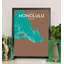 Honolulu City Map - No Frame Print-1523478455