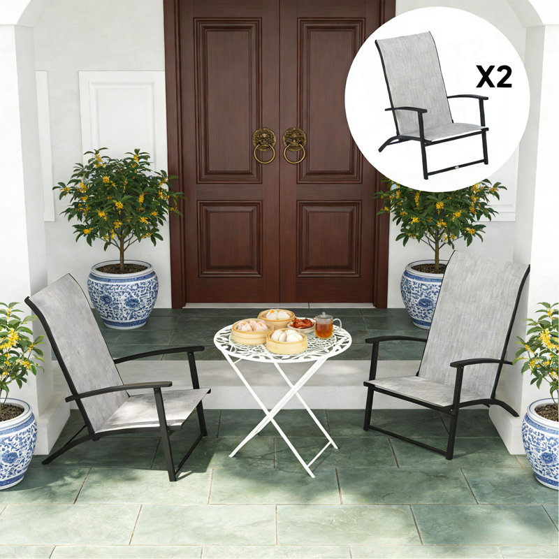 Ensemble de 2 chaises d'extérieur pliantes