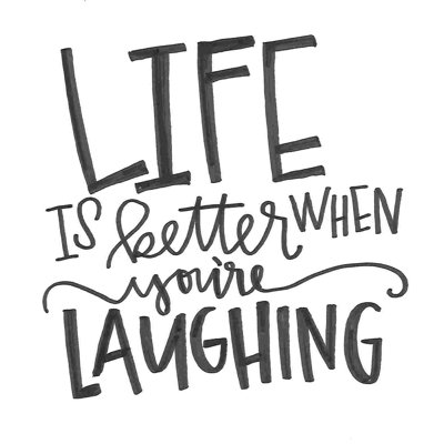 «Life Is Better When Youre Laughing 3», art textuel sur toile tendue