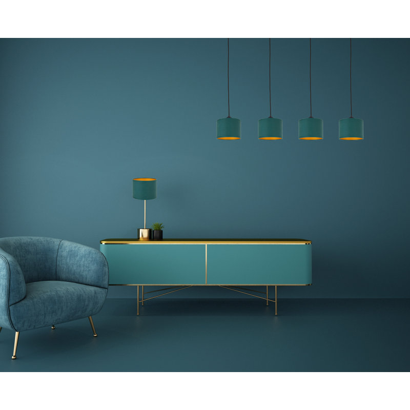 Marciella - Light Drum Pendant, 21cm H x 94cm W, 4, Green