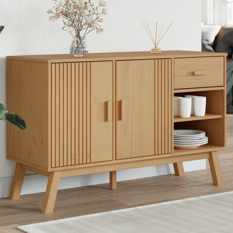 Buffet Vidaxl OLDEN brun 44,9 po x 16,9 po x 28,9 po pin massif