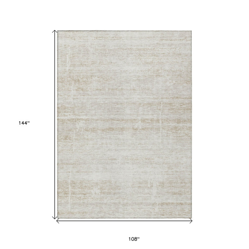 Tapis intérieur lavable abstrait 9 pi x 12 pi beige
