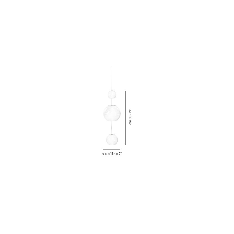 Oto Suspension Peaa White Striped Satin Nickel G9 Ul, White